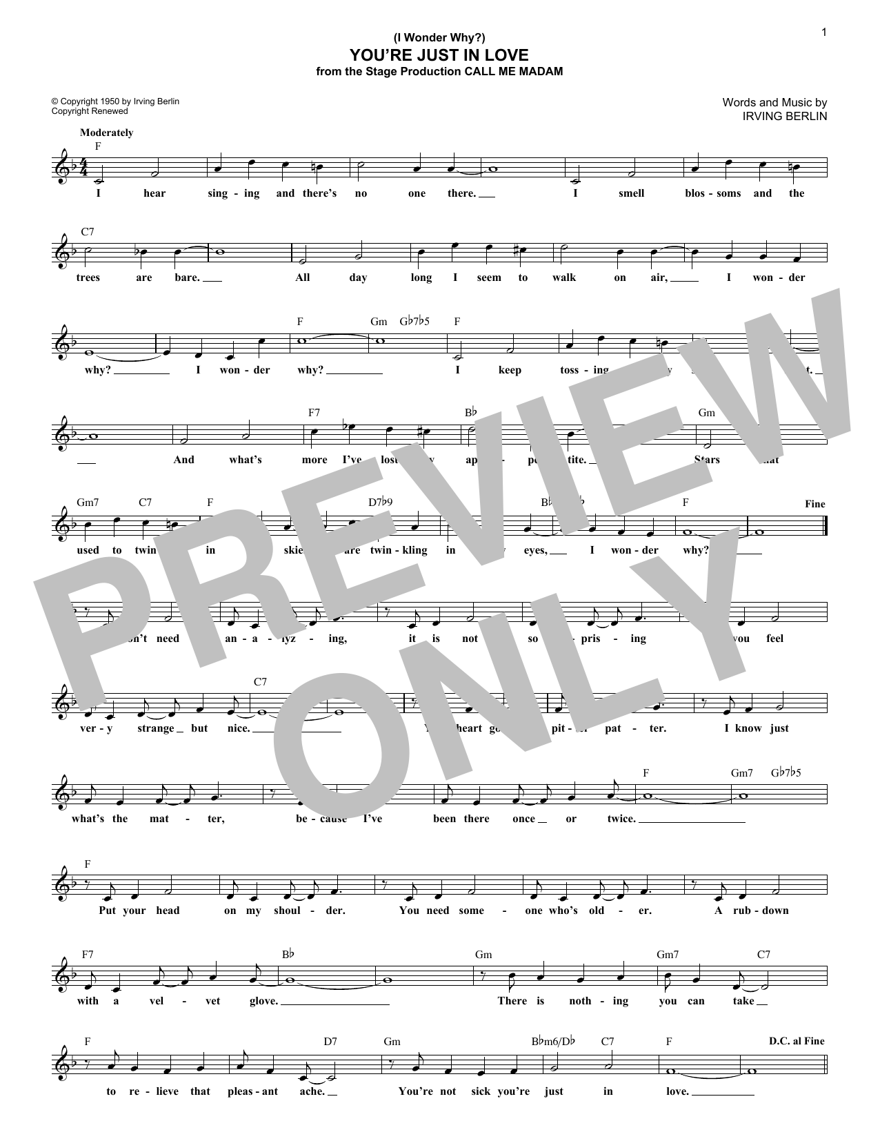 Product gallery: Page 1 of 1 (I Wonder Why?) You're Just In Love, Irving Berlin