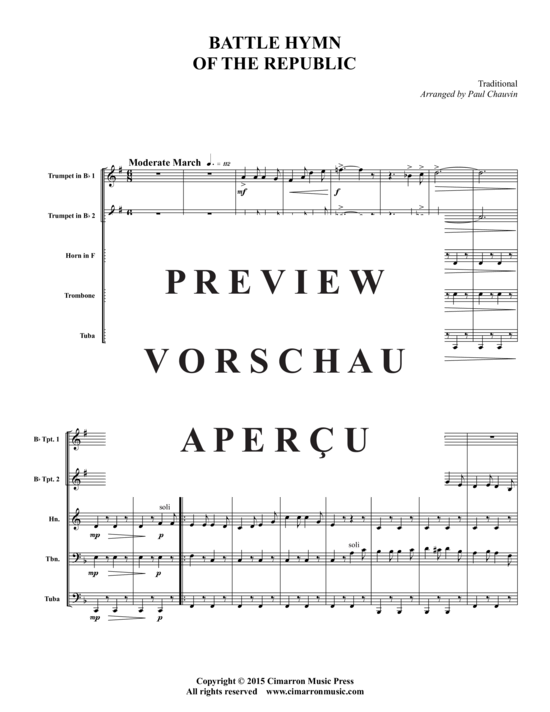 Produktgalerie: Seite 3 von 16 Battle Hymn of the Republic , , (Blechbläserquintett)