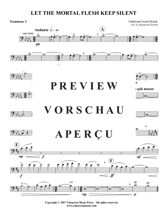Product gallery: Page 6 of 7 Let All Mortal Flesh Keep Silent , , (Trombone Quartet)