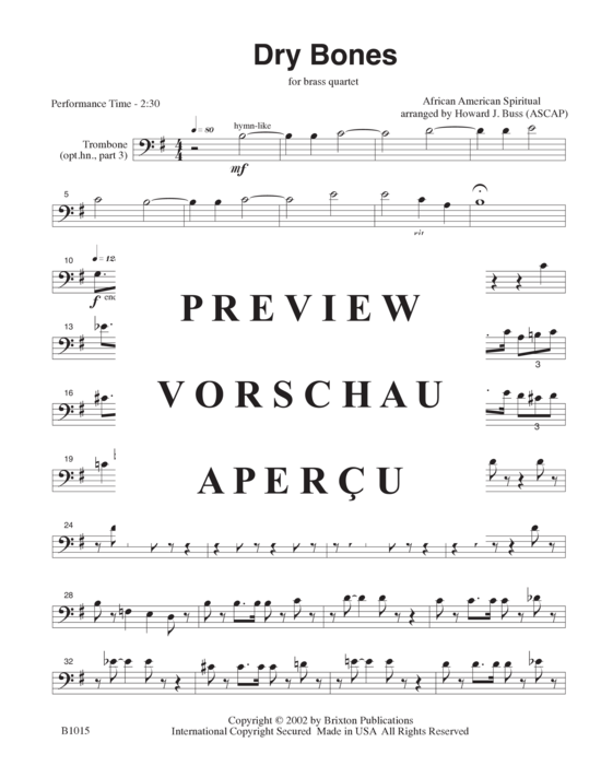 Produktgalerie: Seite 14 von 17 Dry Bones , , (Blechbläserquartett T T H/T T)