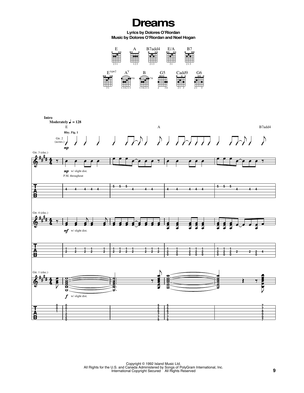 Produktgalerie: Seite 1 von 1 Dreams, The Cranberries, Gitarre