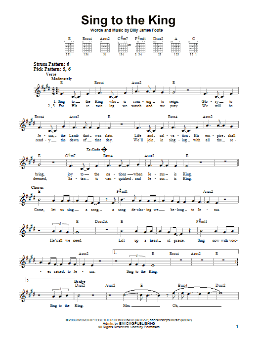 Product gallery: Page 1 of 1 Sing To The King, Billy Foote
