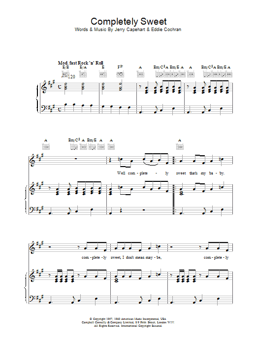 Produktgalerie: Seite 1 von 1 Completely Sweet, Eddie Cochran, Gesang, Gitarre, Klavier