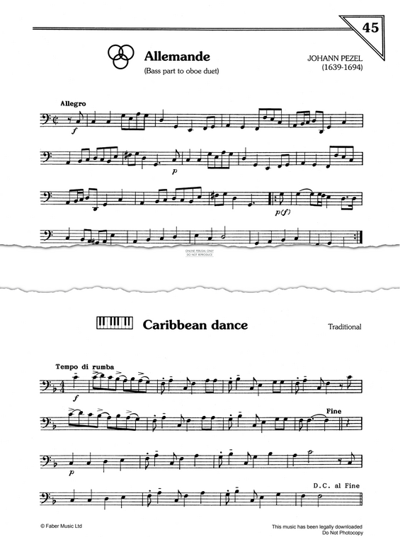 Produktgalerie: Seite 1 von 1 Allemande/Caribbean Dance, Johann Pezel, Fagott