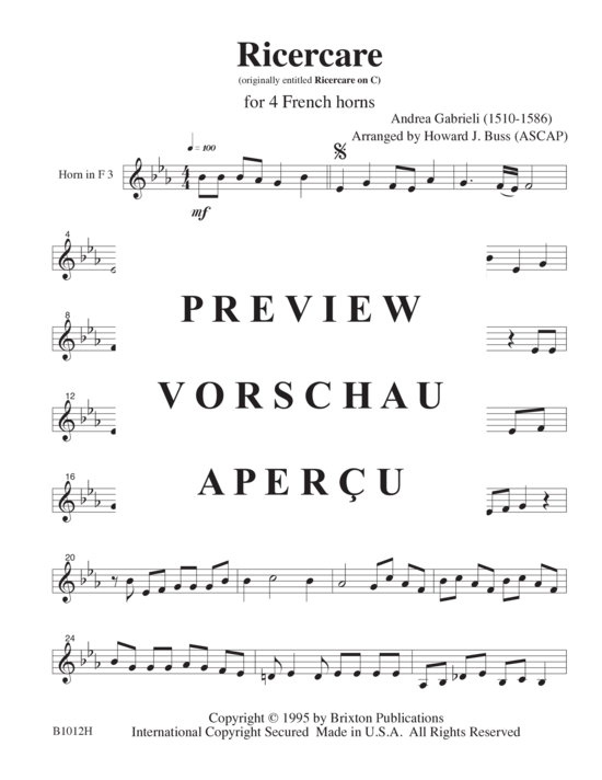 Produktgalerie: Seite 12 von 15 Ricercare , , (4 Hörner)