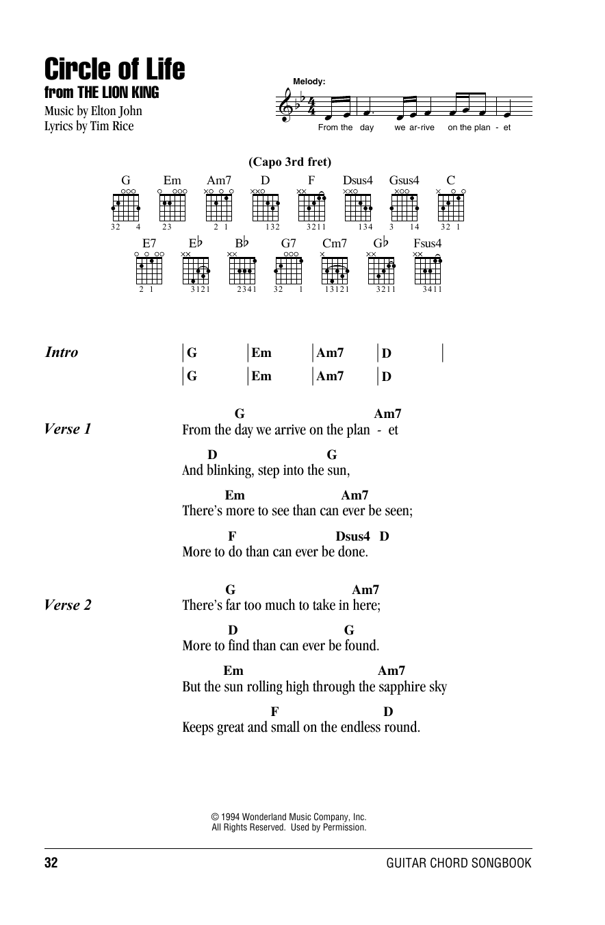 Produktbild zu: Circle Of Life (from The Lion King)