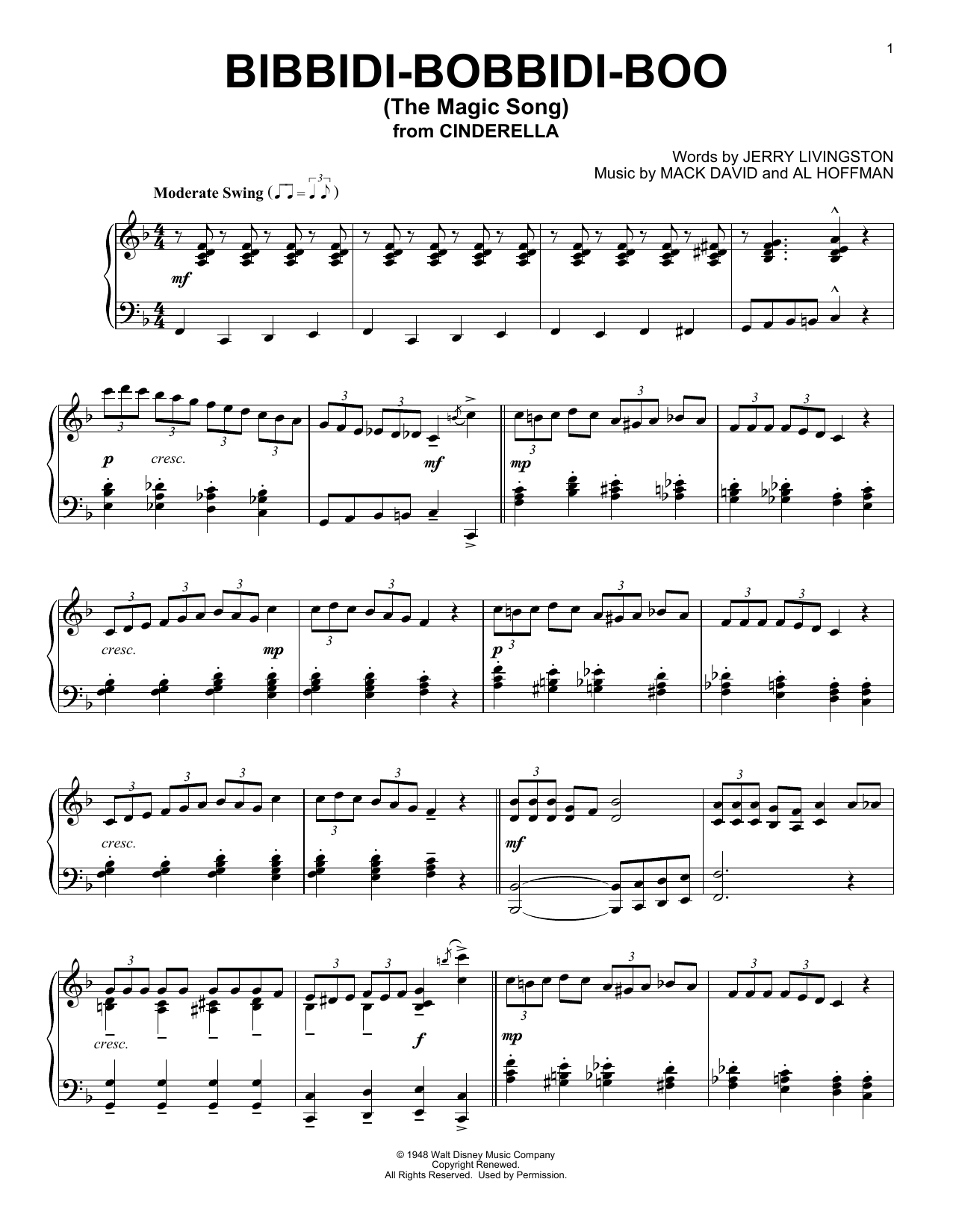 Product picture to:  Bibbidi-Bobbidi-Boo (The Magic Song) (from Cinderella) - Verna Felton