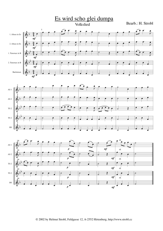 gallery: Es wird scho glei dumpa, , Saxophonquintett AATTB