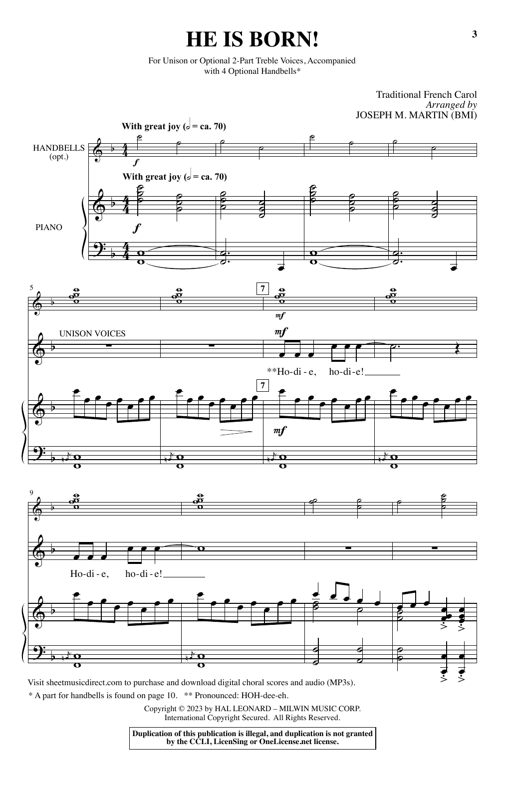 Produktbild zu: He Is Born! (arr. Joseph M. Martin)