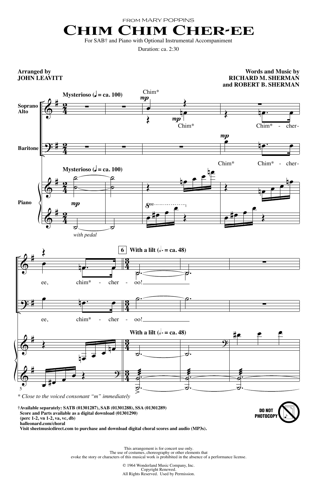Produktbild zu: Chim Chim Cher-ee (from Mary Poppins) (arr. John Leavitt)