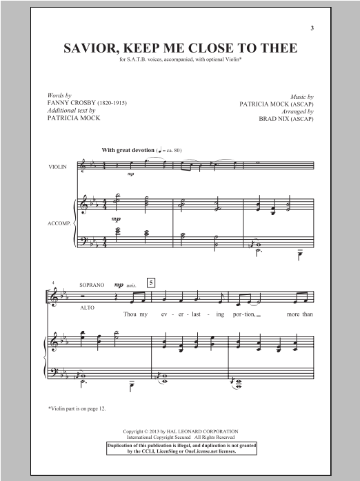 Produktbild zu: Savior, Keep Me Close To Thee