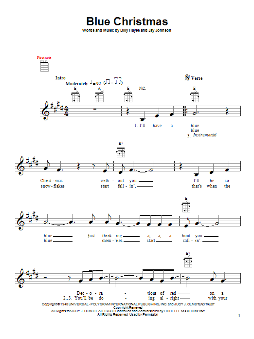 Product gallery: Page 1 of 1 Blue Christmas, Elvis Presley