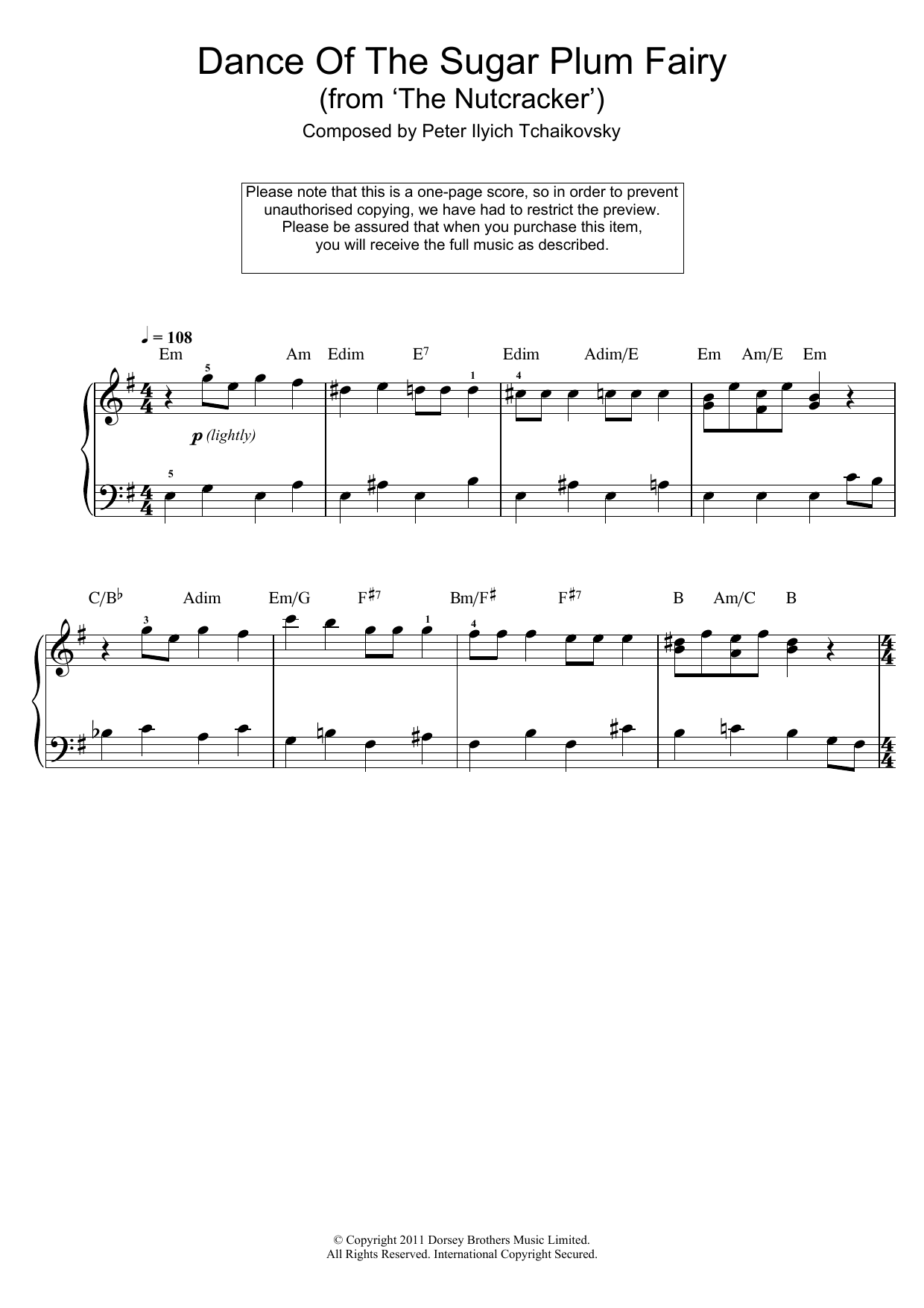 Produktbild zu: Dance Of The Sugar Plum Fairy (from The Nutcracker)