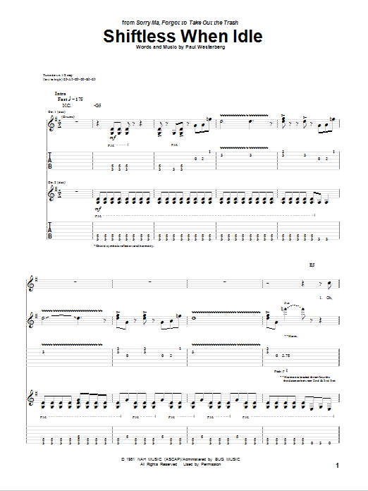 Produktgalerie: Seite 1 von 1 Shiftless When Idle, The Replacements, Gitarre