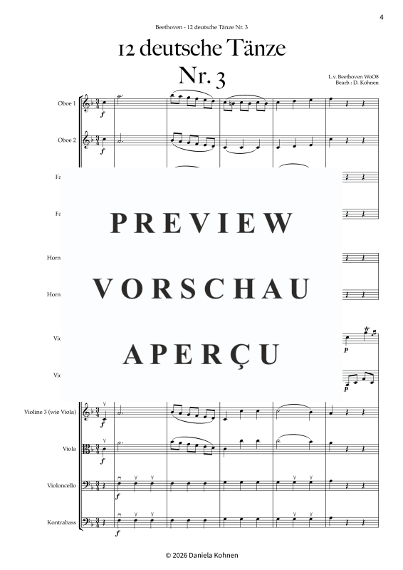 Produktgalerie: Seite 6 von 11 Deutscher Tanz Nr. 3, , Jugendkammerorchester
