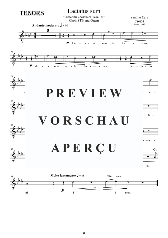 Produktgalerie: Seite 7 von 8 Laetatus sum - Eucharistic Chant (Psalm 121), , Gemischter Chor STB und Orgel