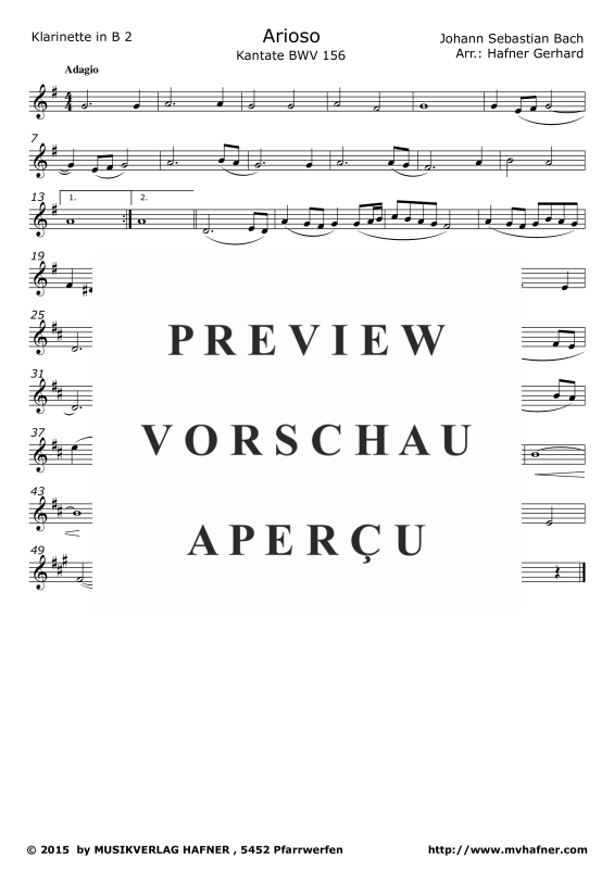 Product gallery: Page 10 of 11 Arioso - Kantate BWV 156, , (clarinet choir)