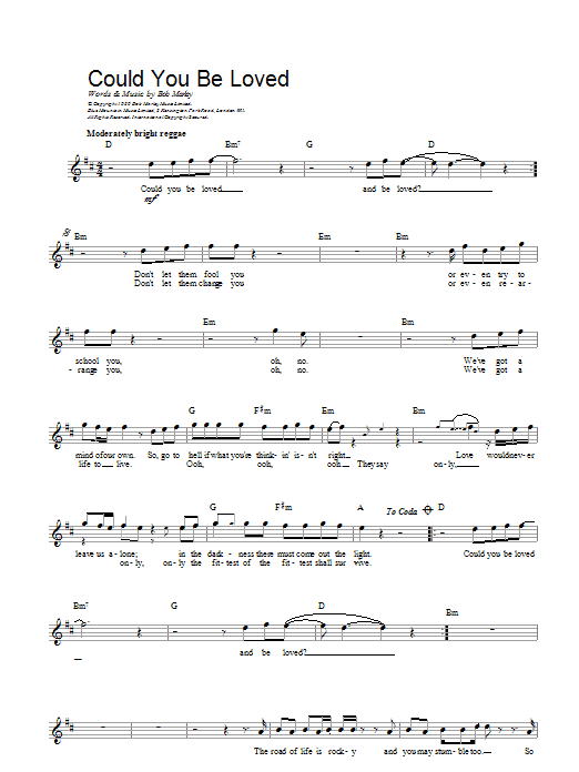 Produktgalerie: Seite 1 von 1 Could You Be Loved, Bob Marley