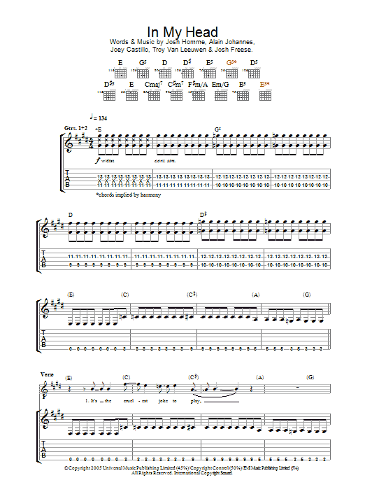 Produktgalerie: Seite 1 von 1 In My Head, Queens Of The Stone Age, Gitarre