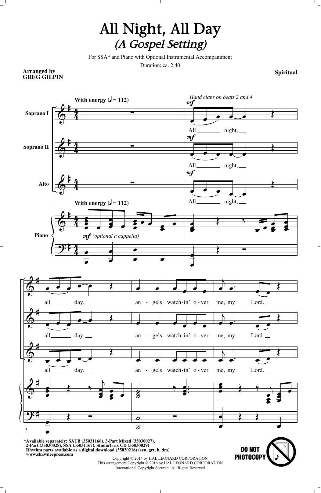 Product picture to:  All Night, All Day - Greg Gilpin