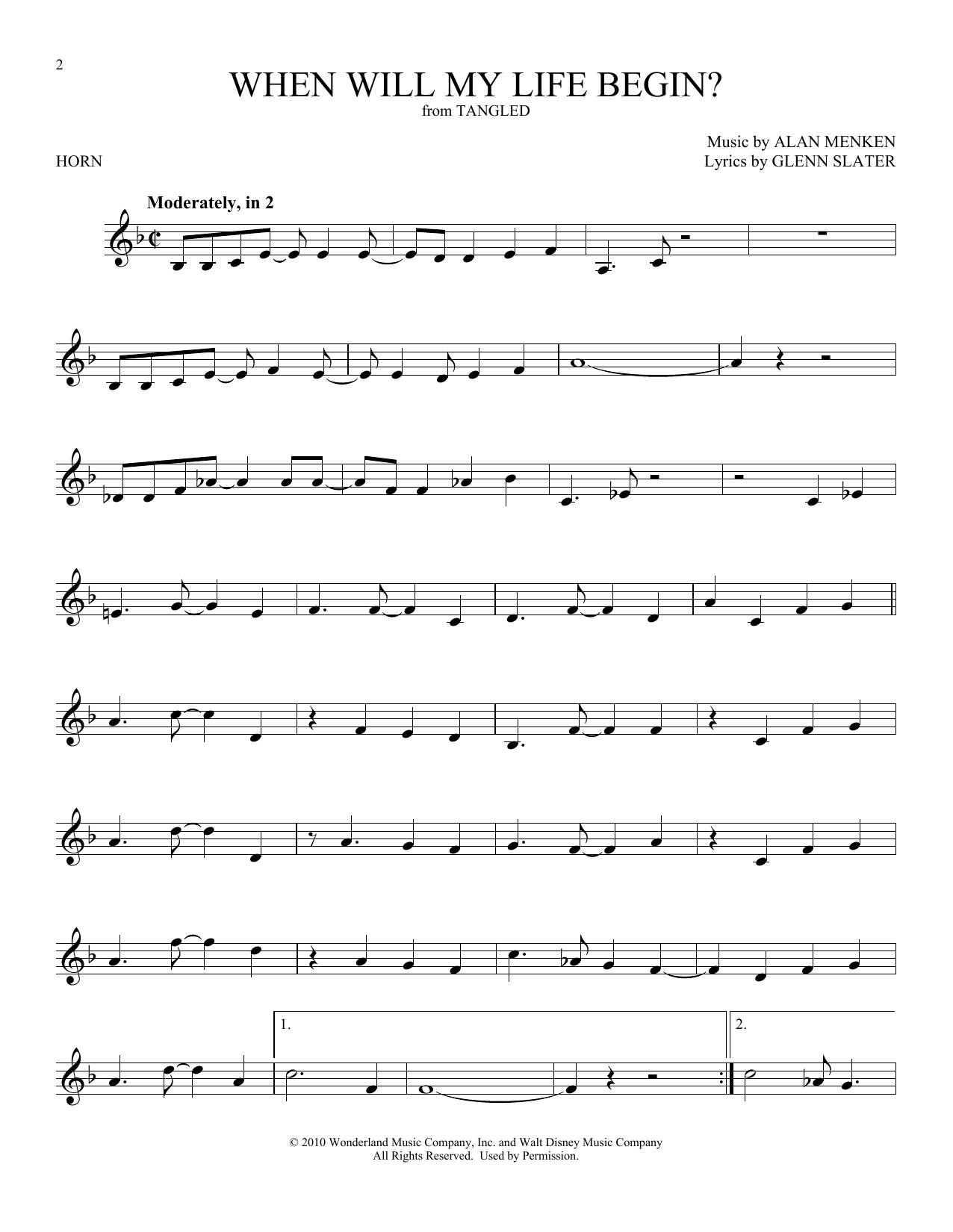 Produktgalerie: Seite 1 von 1 When Will My Life Begin? (from Tangled), Mandy Moore, Horn