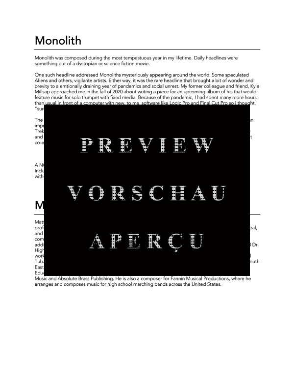 Produktgalerie: Seite 4 von 8 Monolith, , (Trompete in C und Backing Track)