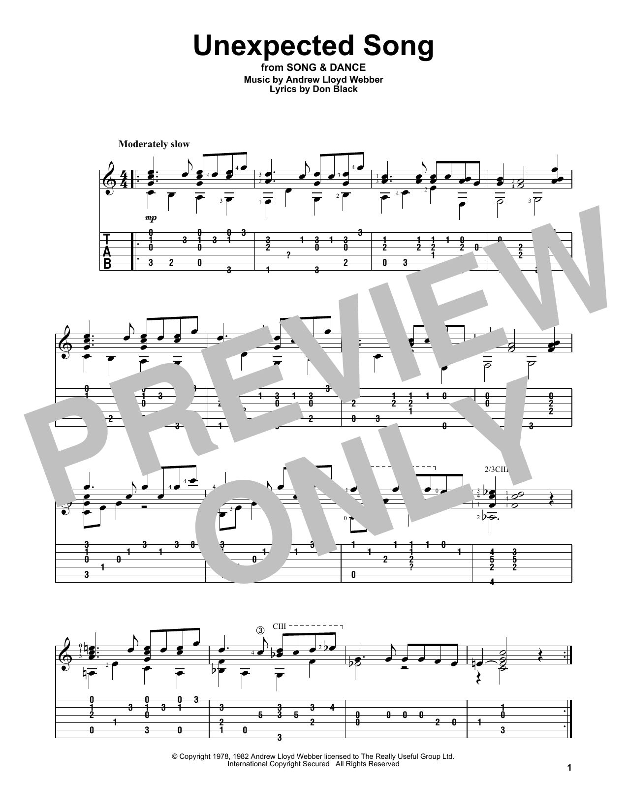 Product picture to: Unexpected Song (from Song & Dance)
