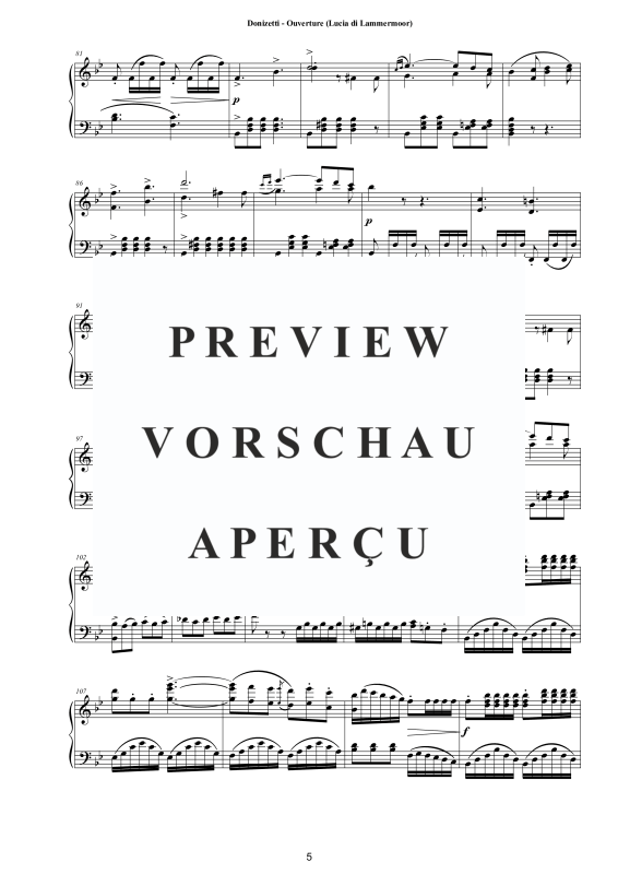 Produktgalerie: Seite 6 von 8 Ouverture aus Lucia di Lammermoor - Piano Version, , Klavier Solo