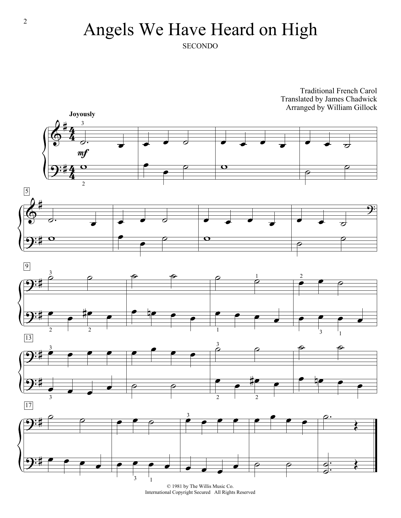 Product gallery: Page 1 of 1 Angels We Have Heard On High, William Gillock