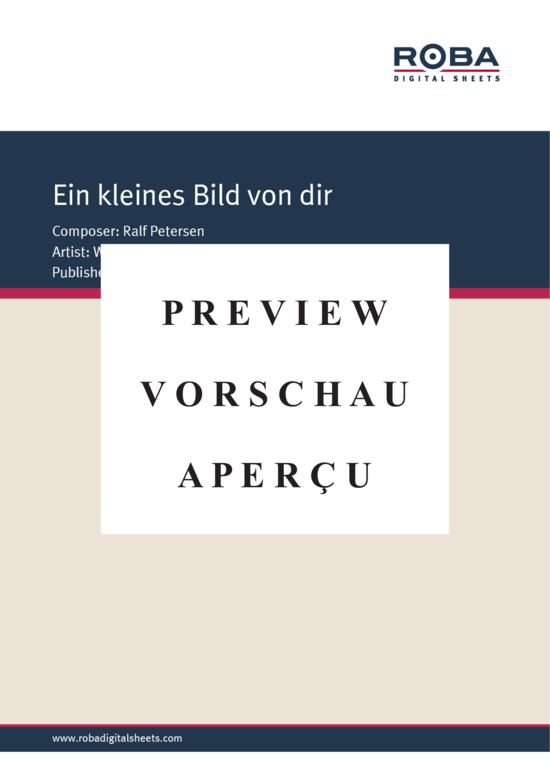 Product gallery: Page 2 of 4 Ein kleines Bild von dir , , Piano and Voice