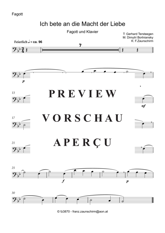 Product gallery: Page 4 of 6 Ich bete an die Macht der Liebe , , (bassoon + piano)