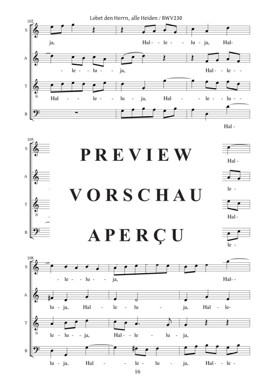 gallery: Motette Lobet den Herrn, alle Heiden BWV 230 , , (Gemischter Chor)