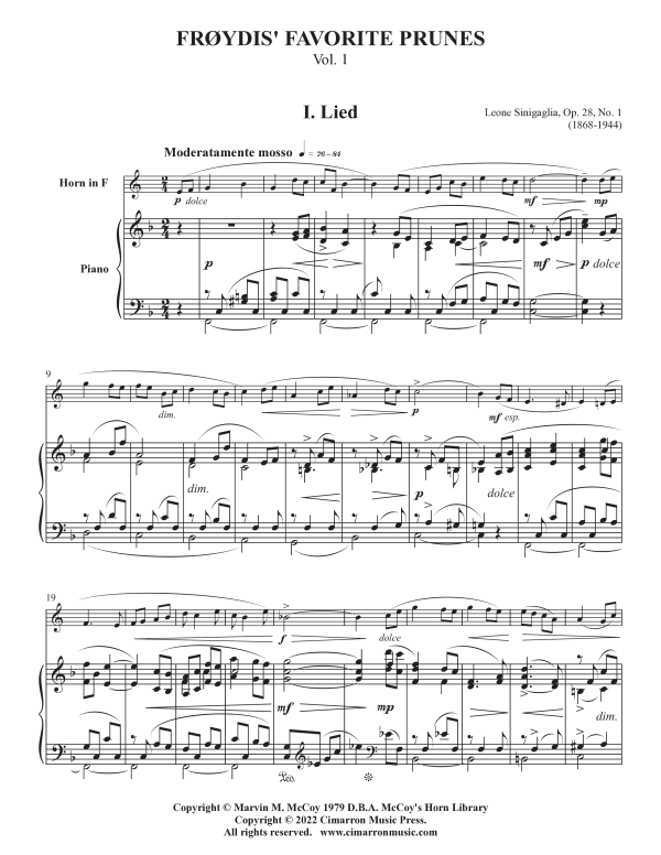 Produktgalerie: Seite 1 von 11 Frøydis' Favorite Prunes, Vol. I, , Horn in F und Klavier