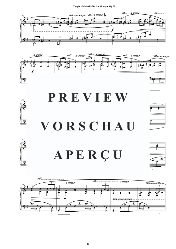 Produktgalerie: Seite 7 von 11 3 Mazurkas Op. 50 für Klavier - Vollständige Partituren, , Klavier Solo