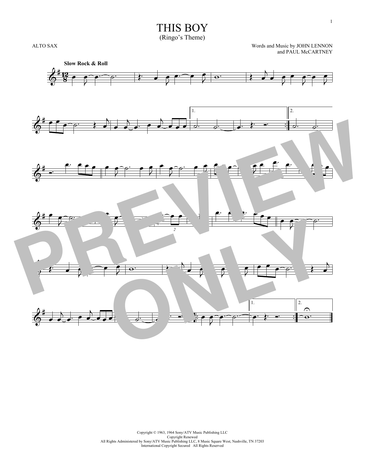 Product gallery: Page 1 of 1 This Boy (Ringo's Theme), The Beatles