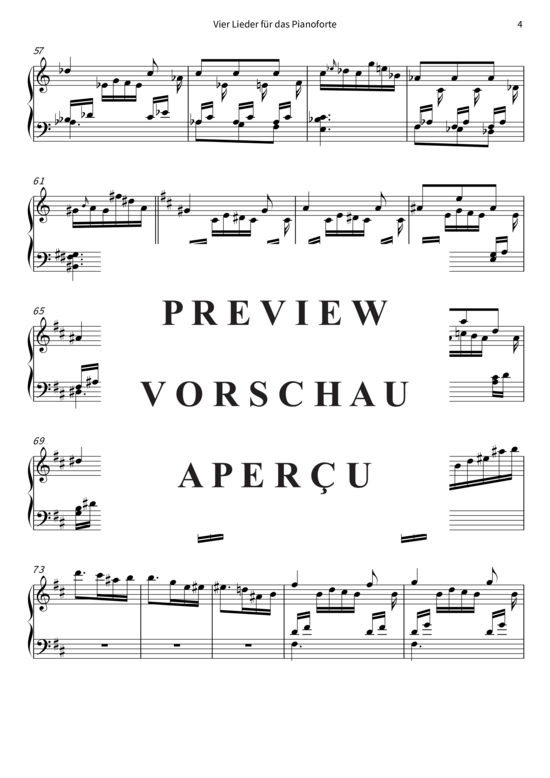 Product gallery: Page 7 of 12 Vier Lieder für das Pianoforte, op. 8 , , Piano Solo