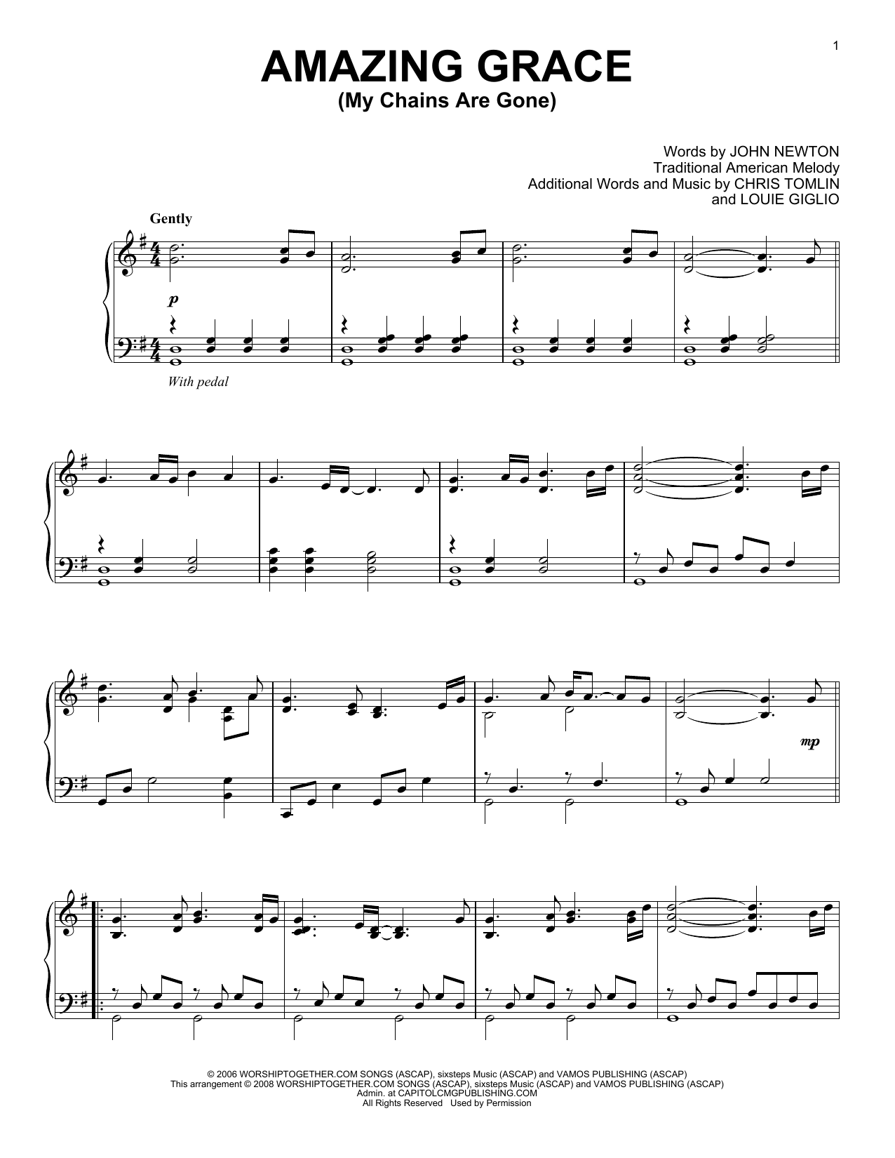 Product gallery: Page 1 of 1 Amazing Grace (My Chains Are Gone), Chris Tomlin