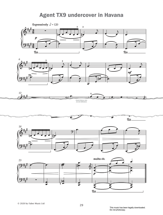 Produktgalerie: Seite 1 von 1 Agent TX9 Undercover In Havana (from 'Improve Your Sight-Reading! A Piece a Week Piano Grade 6'), Paul Harris, Klavier