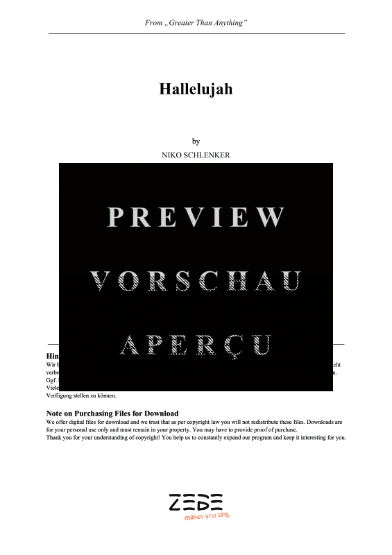 gallery: Hallelujah, , Gemischter Chor SATB/Solo opt. und Klavier