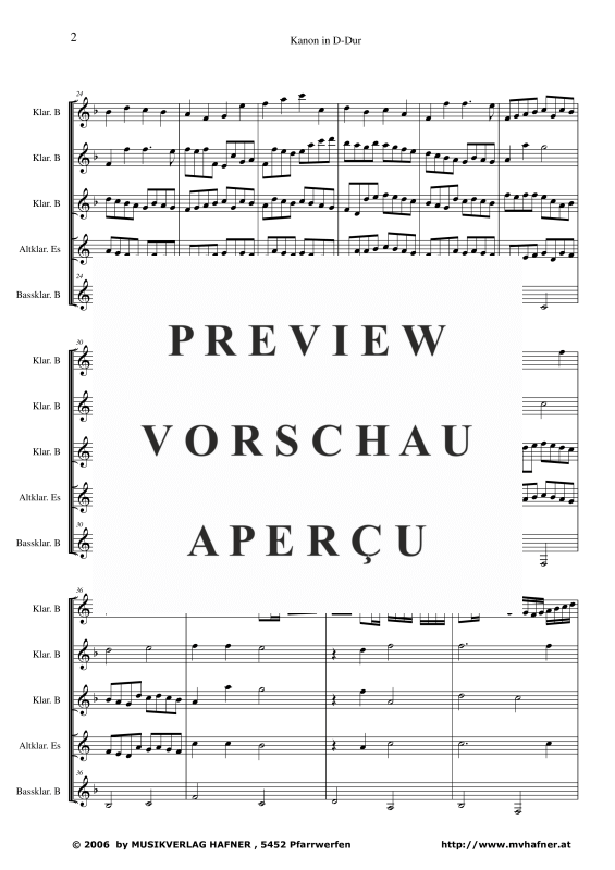 gallery: Kanon in D-Dur, , (Clarinet Quintet)