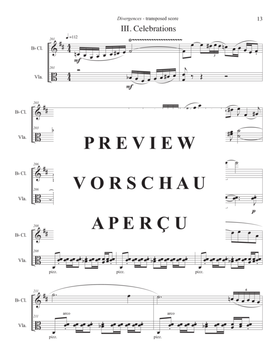 Product gallery: Page 17 of 21 Divergences , , (clarinet and viola)