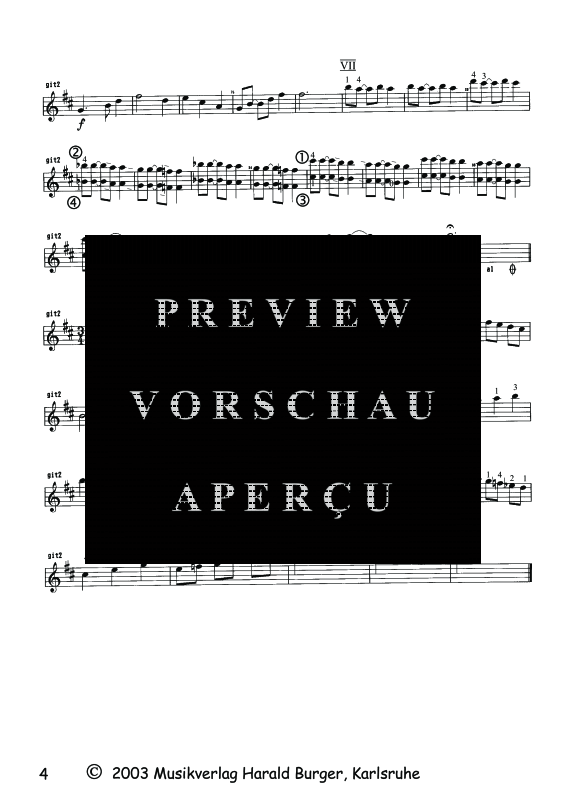 Produktgalerie: Seite 5 von 5 Concertino für 4 Gitarren, , Quartett Gitarre - Gitarre 2