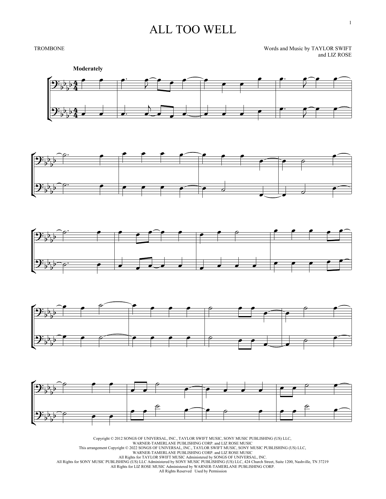 Product gallery: Page 1 of 1 All Too Well, Taylor Swift