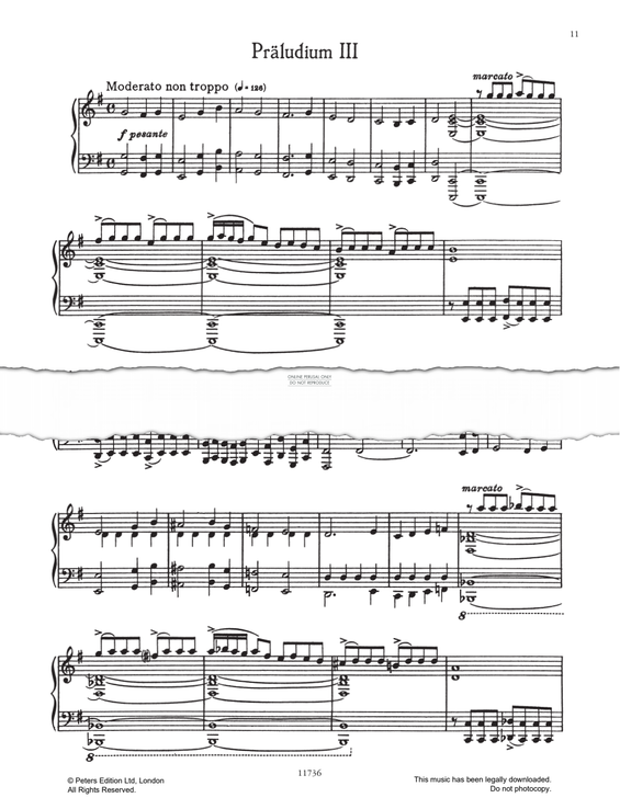 Product picture to: Prelude And Fugue No.3 (from 24 Preludes And Fugues Op. 87)