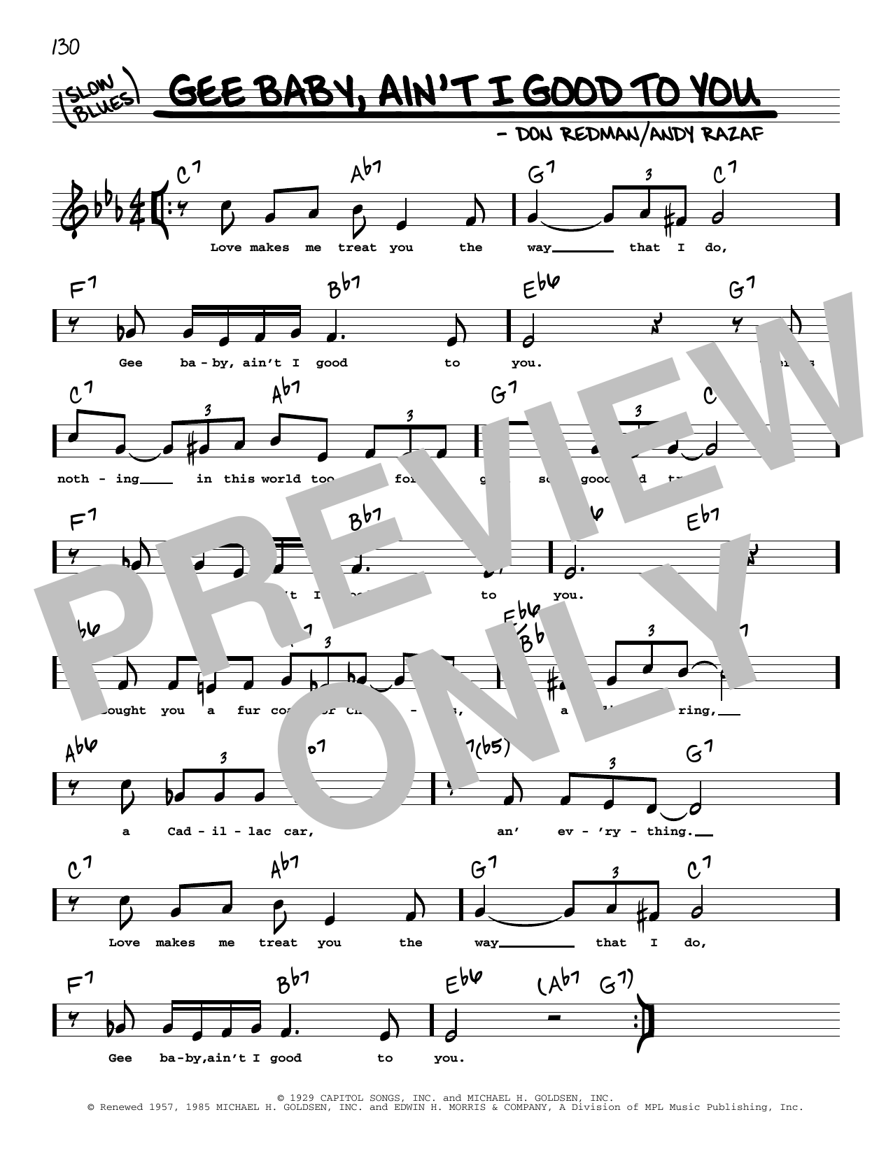 Product picture to: Gee Baby, Ain't I Good To You (arr. Robert Rawlins)