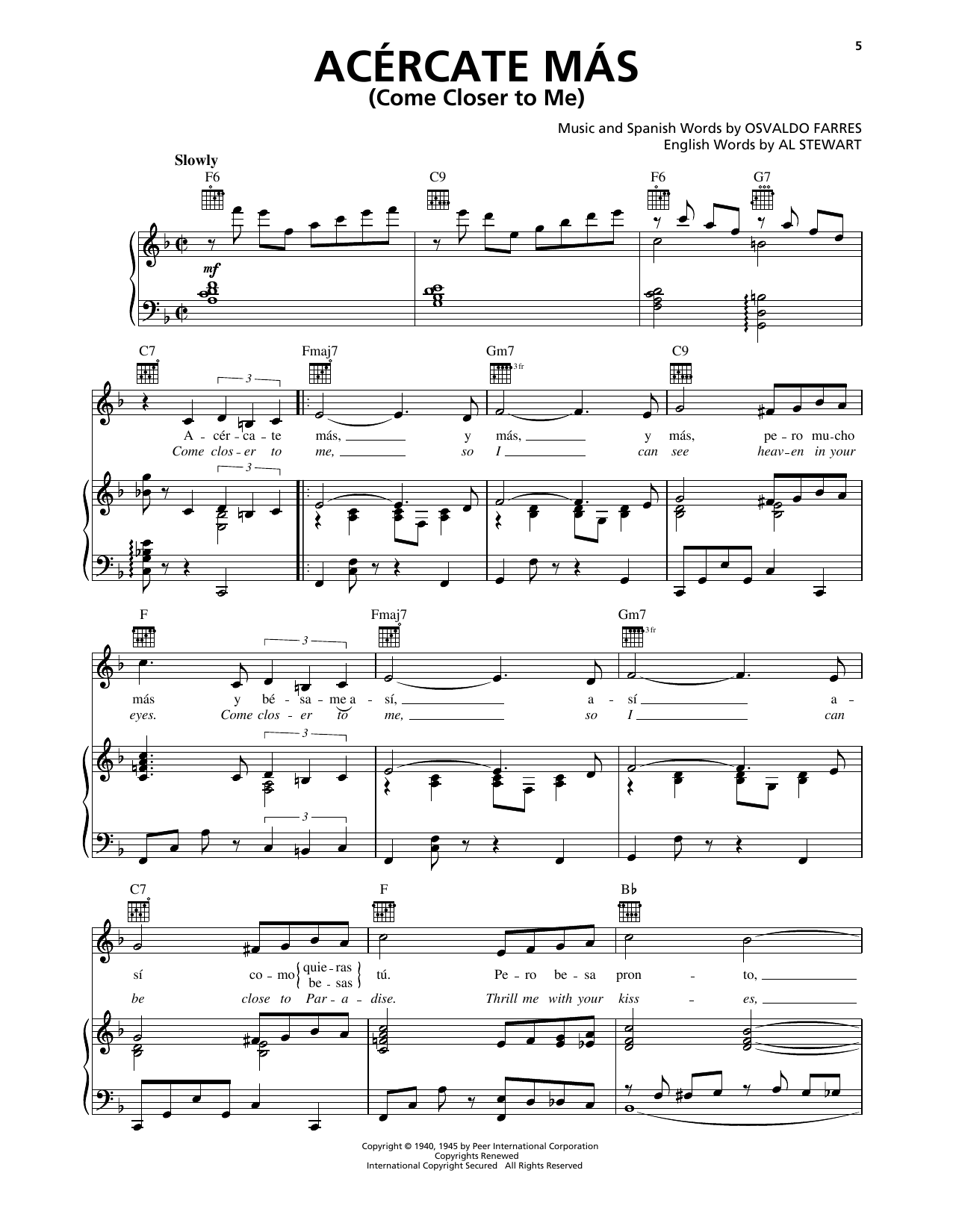 Produktgalerie: Seite 1 von 1 Acercate Más (Come Closer To Me), Osvaldo Farrés, Gesang, Gitarre, Klavier