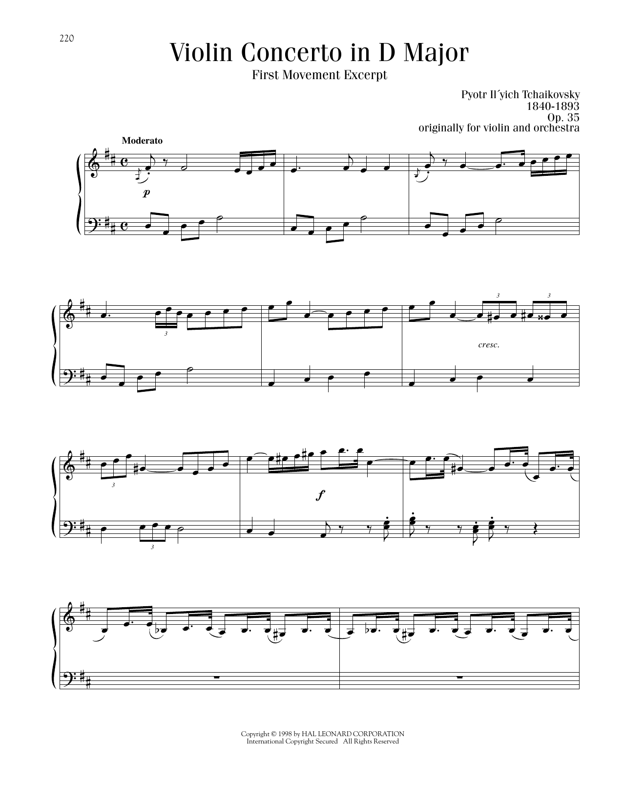 Produktbild zu: Violin Concerto in D Major, Op. 35, First Movement Excerpt