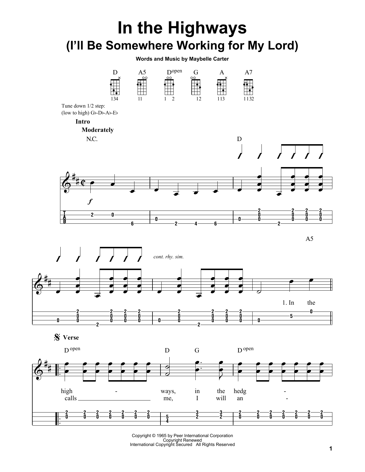 Produktgalerie: Seite 1 von 1 In The Highways (I'll Be Somewhere Working For My Lord), Maybelle Carter