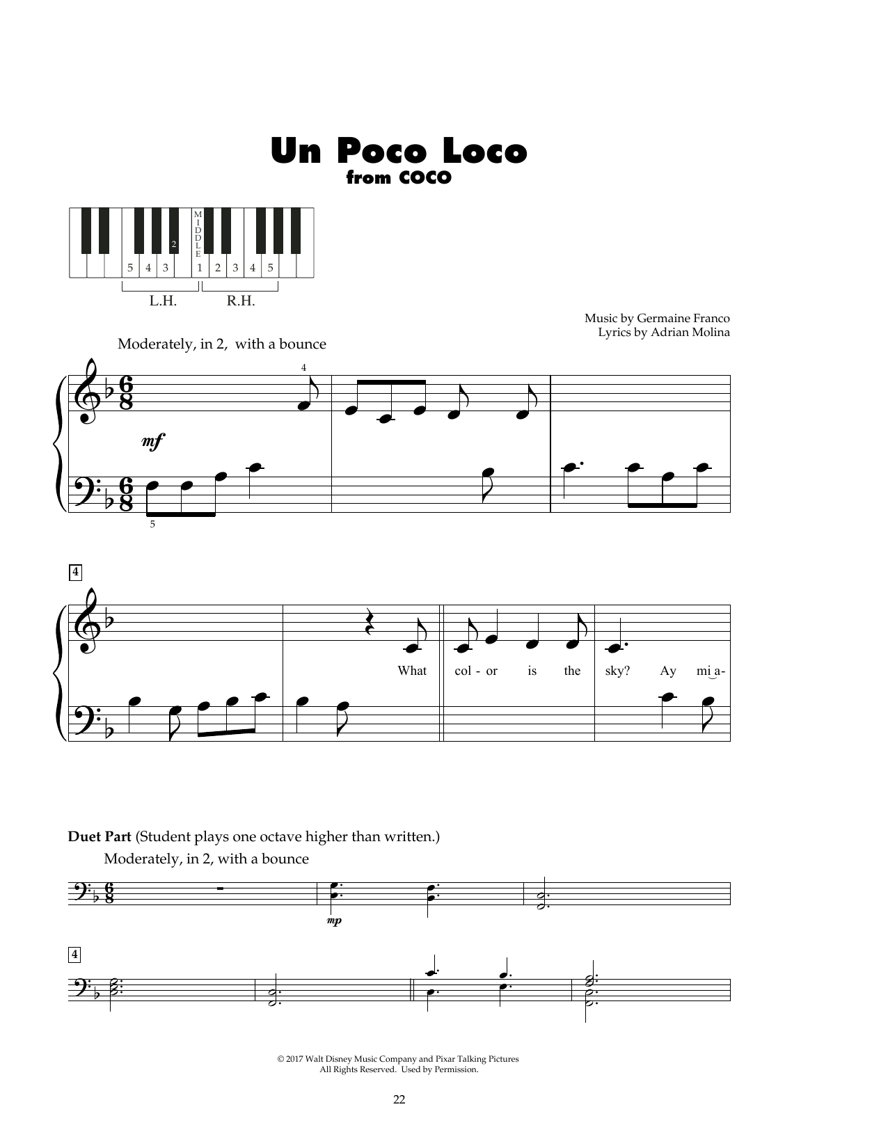 Produktbild zu:  Un Poco Loco (from Coco) - Germaine Franco & Adrian Molina