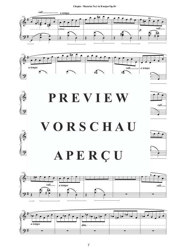 Produktgalerie: Seite 8 von 11 3 Mazurkas Op. 56 für Klavier - Vollständige Partituren, , Klavier Solo